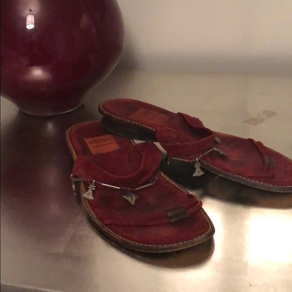 Goffredo Fantini Authentic Burgundy Sandals